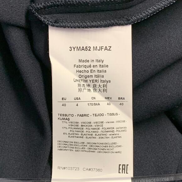 ARMANI COLLEZIONI Size 4 Navy Viscose Blend Pleated Zip Up Dress - Picture 6 of 8